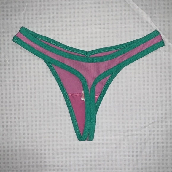New Victoria’s Secret Pink Cotton Thong Panty Watermelon - Picture 3 of 14